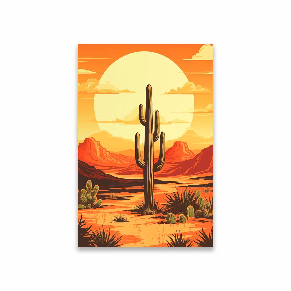 Mexican Cactus Print Colorful Cactus Watercolor Poster Boho Cactus Print Mexico Nature Landscape Botanical Canvas Painting