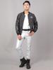 [East Rain] Silver Leather Pants, Pencil Trousers, PU Motorcycle Pants,