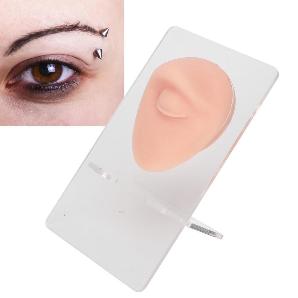 Soft Silicone Single Eye Model Flexible Elastic Simulation Reusable Jewelry Display Body Piercing Model with Acrylic Holder