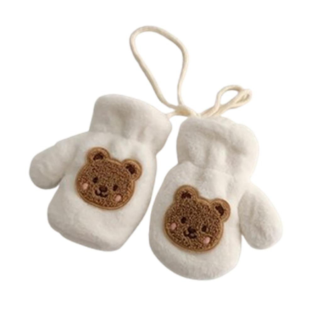 Tidyworm Baby Cute Bear Fingerless Cold Boys and Gloves with Neck Cold Snow Outdoor Ages Mittens, Winter, Design, Gloves, Protection, Girls, Kids'