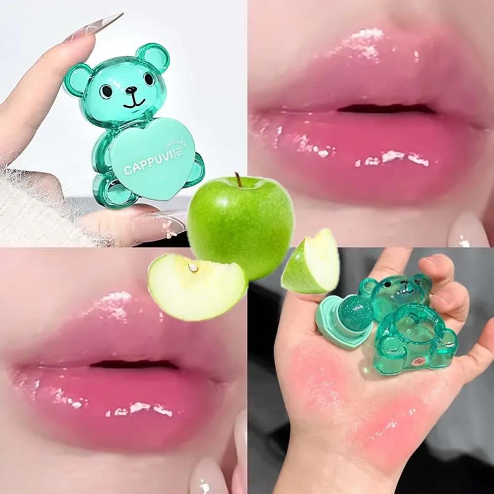 Kapubini Cute Bear Lip Balm Deep Moisturizing Fruity Scent Lip Gloss Lip Care Line Reduction 1 Pcs 03 CP386-04