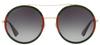 GUCCI GREEN ROUND UNISEX SUNGLASSES red and green lenses Unisex Made in Japan gg0061s-003 GOLD/RED Gold,