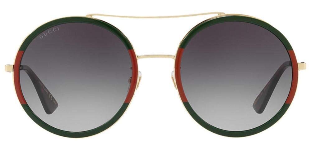 GUCCI GREEN ROUND UNISEX SUNGLASSES red and green lenses Unisex Made in Japan gg0061s-003 GOLD/RED Gold,