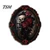 Vintage Halloween Theme Home Ornaments Magnetic Fridge Magnet, Ghost Witch Photo Frame, Wooden Refrigerator Magnets Frame Decoration, Atmospheric Dark
