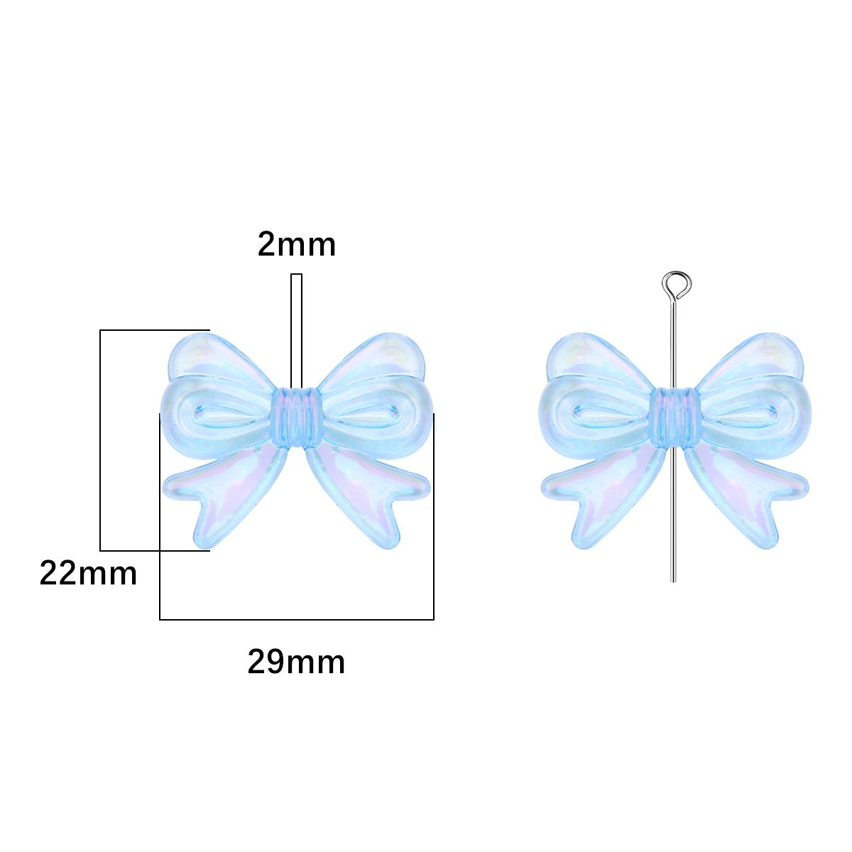 

4шт пластикові акрилові блискучі кольорові метелики з бантом з бантом Намистини Шарм для намиста Браслет Сережки Прикраси для волосся Виготовлення ювелірних виробів своїми руками Аксесуари синій