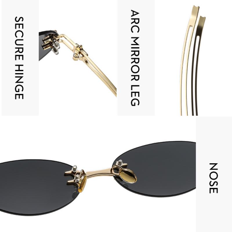 Ladies Sunglasses, Fashion Oval Sunglasses, Frameless Star Sunglasses