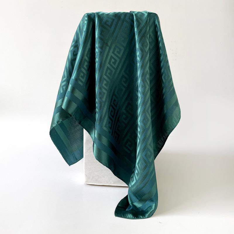 Imitation Silk Scarf for Women  Solid Color Printed Scarf  Scalp  Shawl Scarf