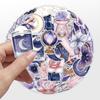 10/50pcs Cute Purple Moon Stickers Witch Crystal Moon Graffiti Stickers for DIY Luggage Laptop Skateboard Motorcycle Bicycle Sticker