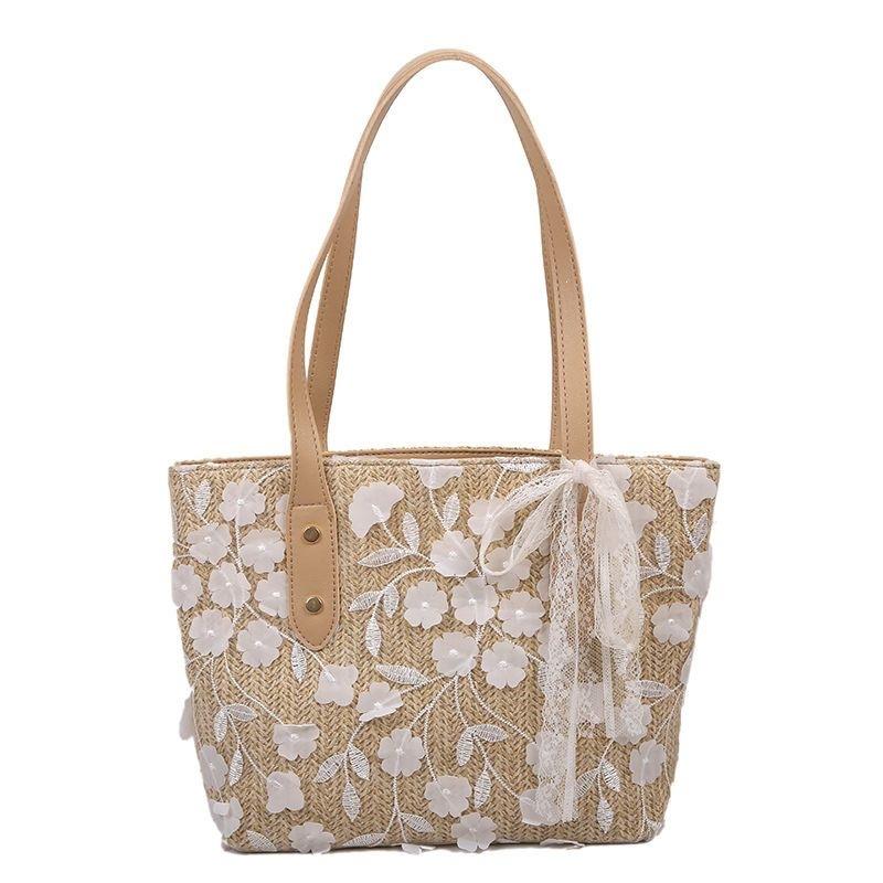 Summer popular straw lace bag women's new fashion trendy foreign style single shoulder large capacity woven sand A