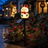 Holiday Landscaping for Entrances Christmas Solar Stake Lights Santa Snowman Tree Figurine Lawn Automatic Powered Path Lights Waterproof Warm