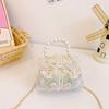 Chinese Style Girl Princess Butterfly Pearl Handbag With Chain Crossbody For Kids Fashion Accessories
