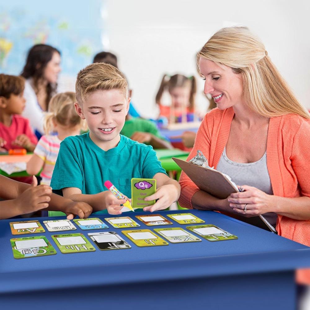 Water Drawing Card 26 Alphabet Coloring Book & 2 Magic Pen Letter Card Painting Board English Learning Educational Toys