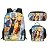Bedrucktes Dreiteiliges Schüler-Schulranzen-Set, Cartoon-Rucksack, Brottasche, Federmäppchen