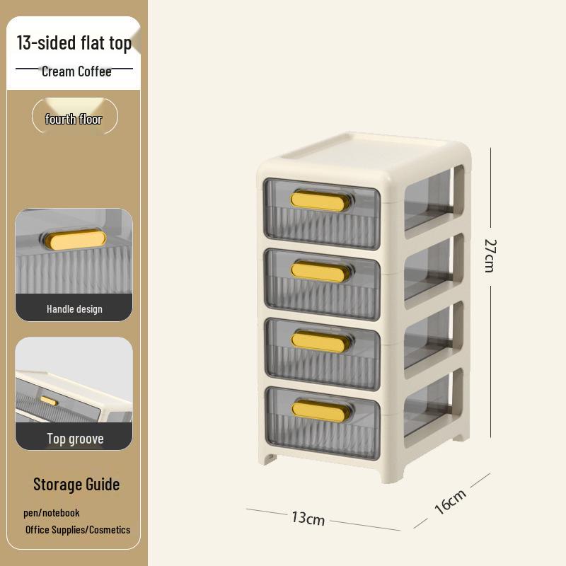 Multi-layer Desktop Organizer: Drawer-Type Storage Box for Office Supplies, Stationery, and Cosmetics