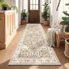 Bohemian Retro Pattern Corridor Runner Rug Non-Slip Stain Resistant Entry Floor Mat Kitchen Laundry Room Home Decor