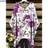 Camiseta con Estampado Floral Elegante Cuello en V Manga Corta Cuello Redondo Ajuste Cómodo Casual Perfecta para Ropa Informal Top para Todas las Estaciones Verano
