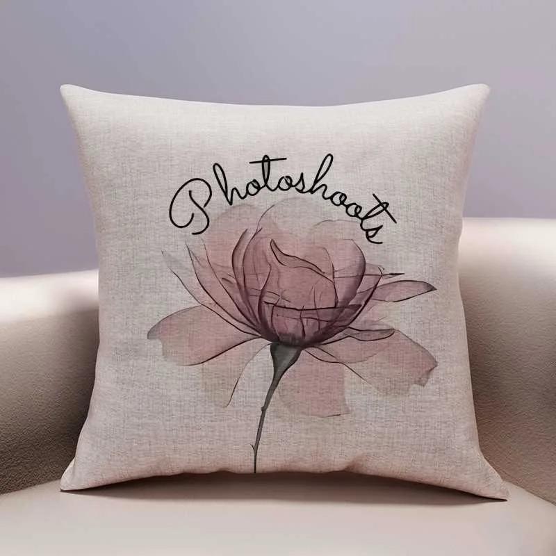 Elegant Floral Print Pillowcase, Made Of Polyester, Machine Washable, Suitable For Bedroom And Living Room Dcor.