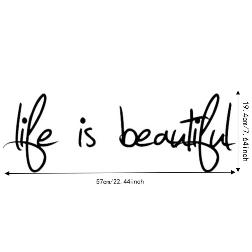 PVC Quote Wall Sticker 22.44*7.64in Easy Application Inspirational Wall Art Removable Adhesive Motivational Lettering Sticker