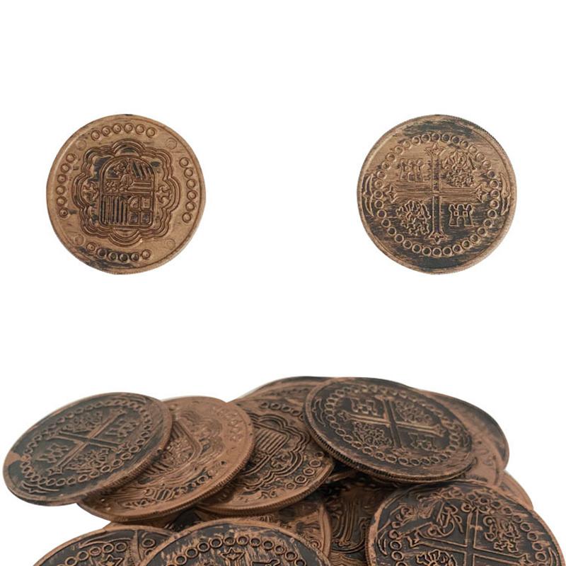 100 stücke Kunststoff Pirate Münze Simulieren Spiel Münzen Dekoration Münze Prop