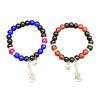 2 Pieces Halloween Spiders Bracelets for Women Men Magnetic Heart Couple Bangle