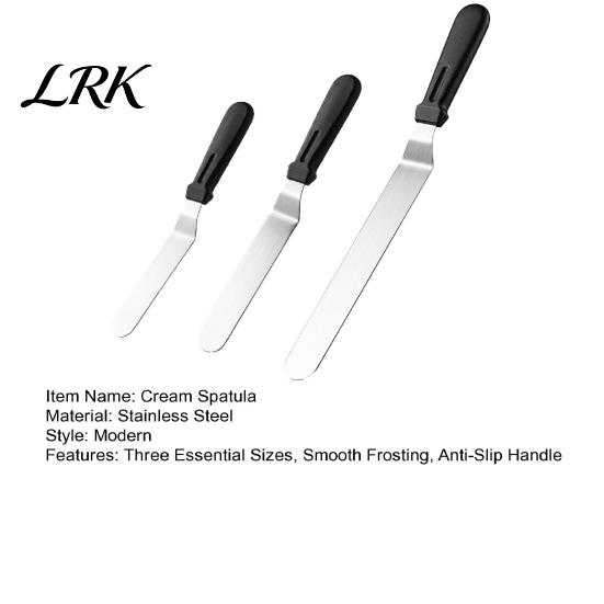 Stainless Steel Frosting Spatula 3Pcs/Set Cream Spatula, 6/8/10 Inch Blades Offset Ergonomic Cake Non-Slip Handle for Decorating, Baking & Pastry