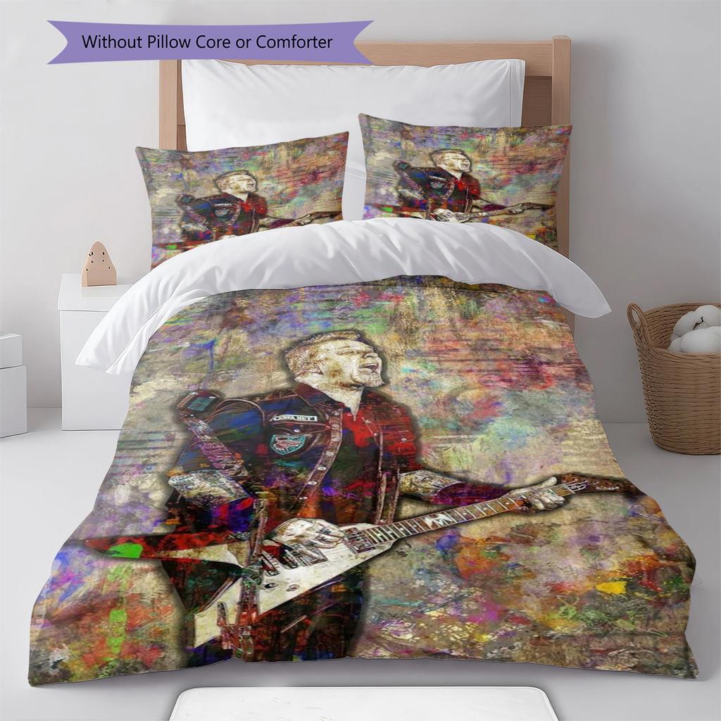 Art of Singer Pattern Bedding Quilt Set Quilt Cover Pillowcase Home Decoration Gift (1 * Duvet Cover + 2 * Pillowcase, Without Core)