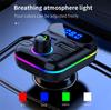 Caricabatteria per auto Dual USB da 4,2 A, trasmettitore FM per auto, modulatore, kit vivavoce Bluetooth 5.0, lettore MP3 audio per auto con supporto per luce ambientale, scheda TF U-disk