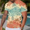 Moda Uomo Girocollo Manica Corta Stampa Colorata 3D Casual T-shirt Casual Manica Corta Girocollo