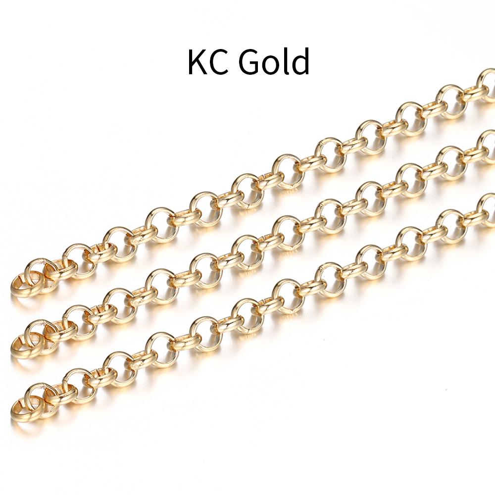 2Meters O Shape Necklace Chains Copper Bracelet Cable Link Bulk Chains DIY Handmade Jewelry Making Findings Wholesale