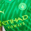 Puma Manchester City Goalkeeper Short Sleeve Jersey V-Neck All Over Letter Print Sweat-Wicking Football Shirt Men jersey Light-Green 770471-97