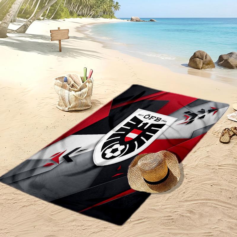 Österreich Fußball Druck Strandtuch Schnelltrocknend Super Saugfähig Weiches Badetuch zum Schwimmen Strand Reisen Fan Souvenir Geschenk