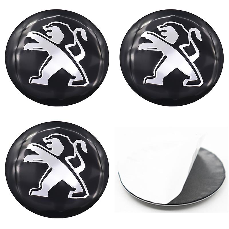 4pcs 54mm 56mm 60mm 65mm Peugeot Car emblem Wheel Center Hub auto Rim refit dust-proof badge covers sticker styling accessories