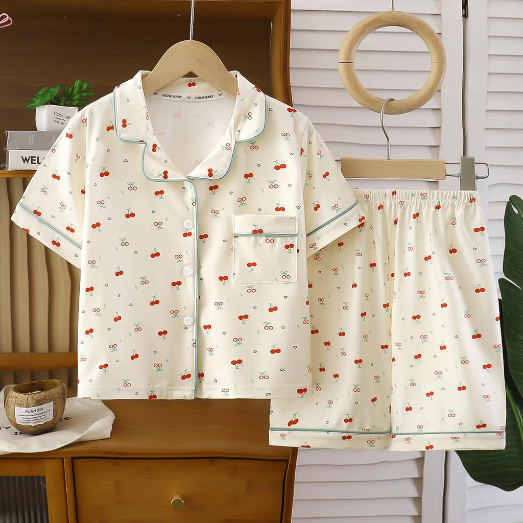Animal Patterns Kids Summer Pajamas With Breathable Fabric