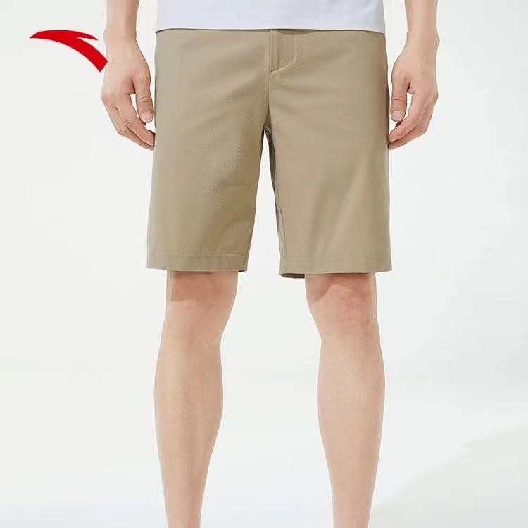 Anta Comprehensive Training Series Logo Letter Mid-Waist Straight Leg Woven Five-Point Shorts Men Shorts Moka-Khaki 152337531-2