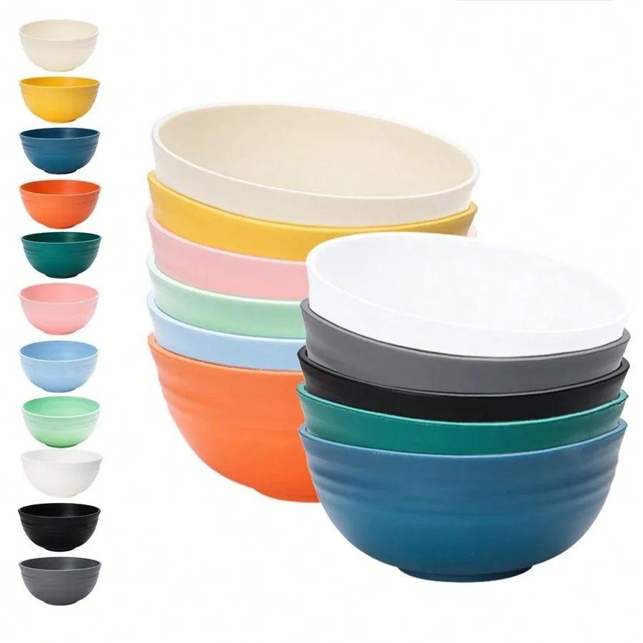 

11 шт. миска из пластика PP, многоразовая, подходит для супа, овсянки и салата, можно использовать в микроволновой печи и мыть в посудомоечной машине, небьющаяся