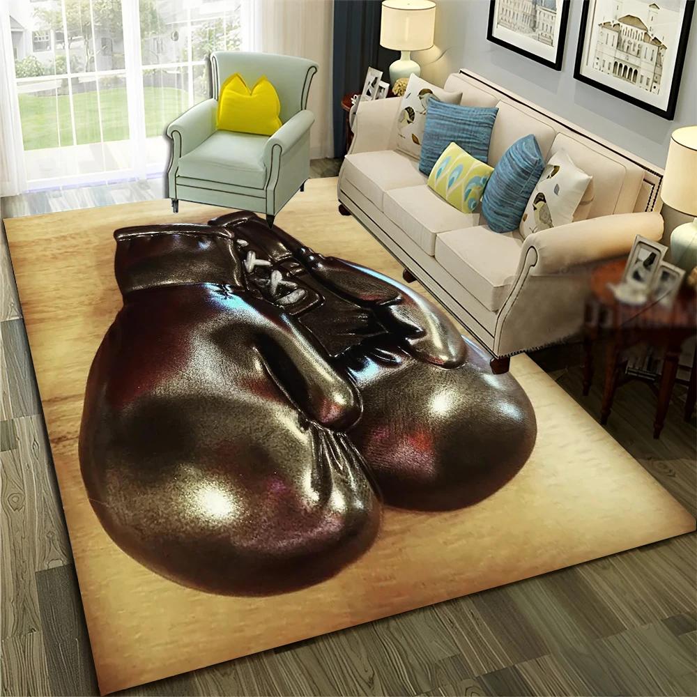 HD Boxer Fight HD Boxing Gloves 3D Carpet Rug for Home Living Room Bedroom Sofa Doormat Decor,Child Area Rug Non-slip Floor Mat