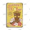 Funny Aloha Tiki Bar Tin Sign, Vintage Beach Bar, Pub Art, Wall Decor, Metal Plate, Retro Hawaii Beauty, Iron Painting Signs