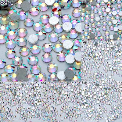1440 strass bianchi AB fai da te con retro piatto per regalo di decorazione della custodia del telefono per nail art