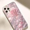 Pink Rose Anti-Drop Transparent Case for iPhone 14/15/16/17 Pro Max