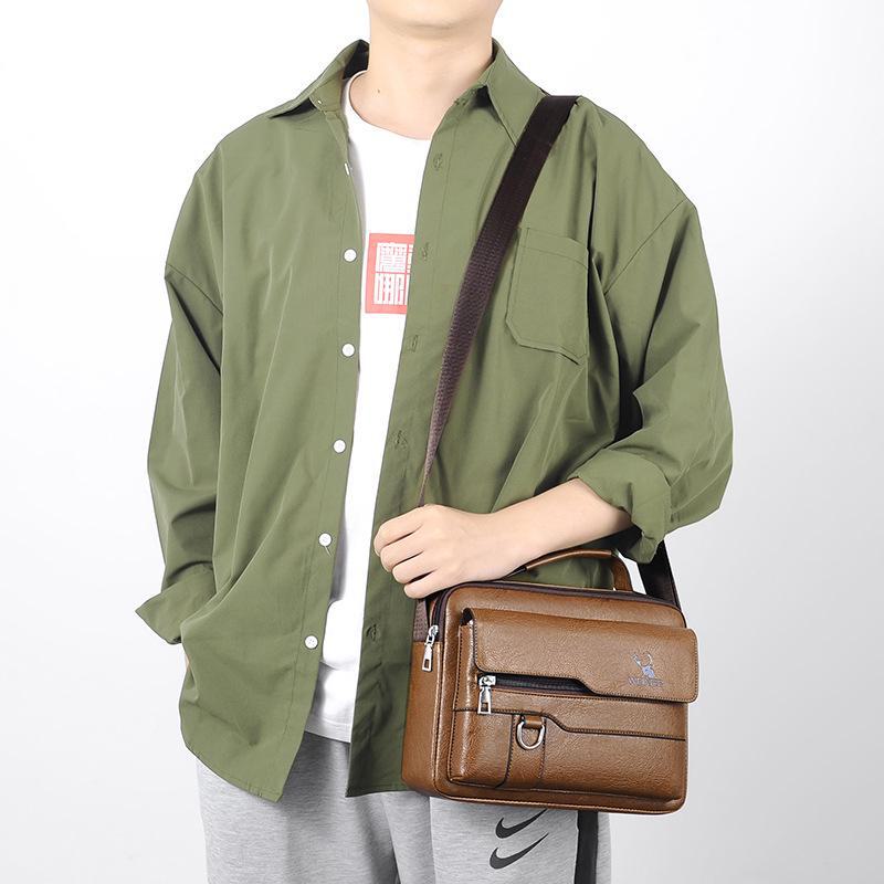 Men's High-End Versatile Large-Capacity Business Shoulder Bag for Commuting and Travel