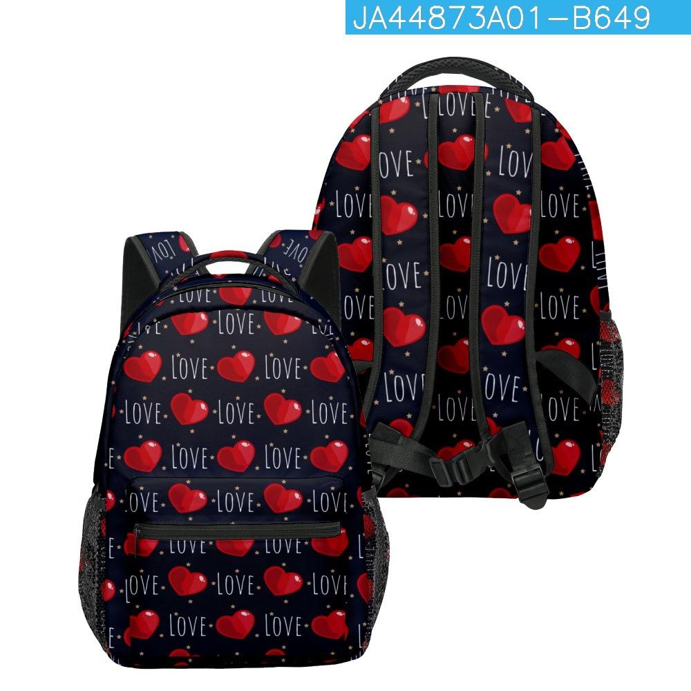 Cartoon Kpop Novelty Youthful School Bags Unisex Love Heart Travel Bags 3D Print Oxford Waterproof Notebook Shoulder Backpacks