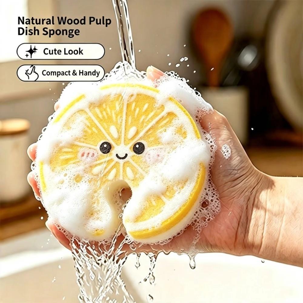 3Pcs Dual-Sided Kitchen Dishwashing Sponge Absorbent Fun Pot Clean Pad Tableware Wash
