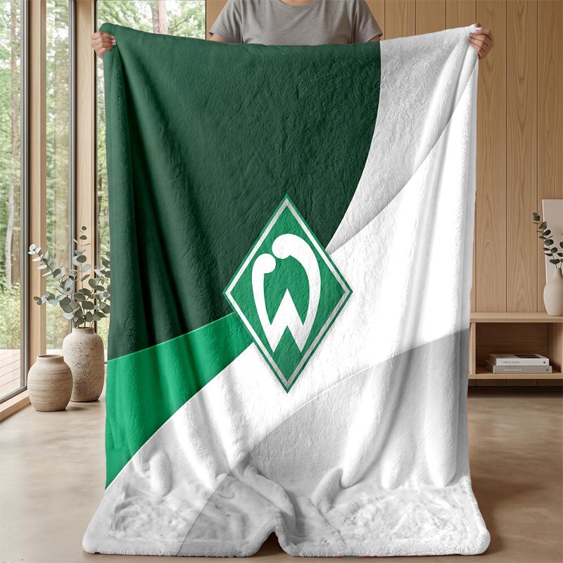 Coperta in Flanella con Stampa Calcio Werder Bremen, Coperta Morbida Calda Leggera per Divano Letto Campeggio