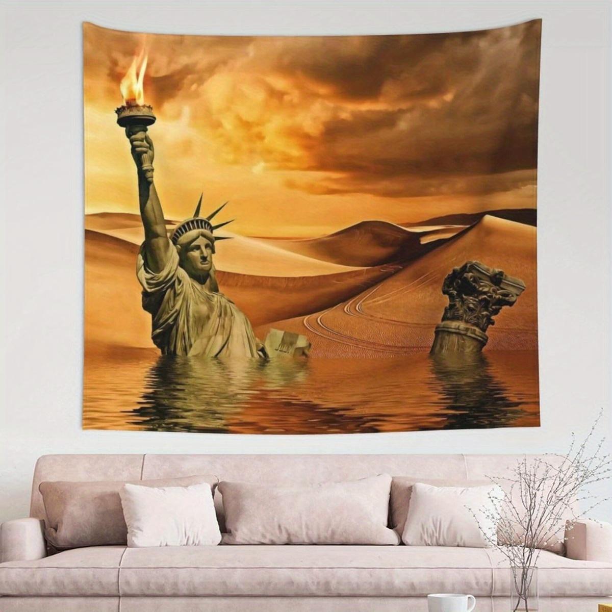 

Apocalyptic Statue of Liberty Tapestry Wall Hanging Wall Tapestry Aesthetic Wall Decor Boho Home Decoration Bedroom Living Room 29x37in