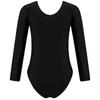 Girls Long Sleeve Round Neckline Shiny Rhinestone Bronzing Cloth Patchwork Slim Fit Dance Leotard