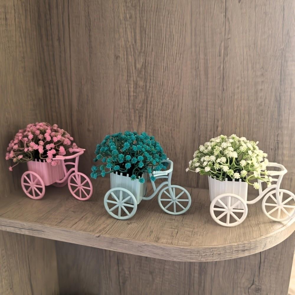 Decoration Mini Bicycle Ornaments Miniature Garden Artificial Flowers Ornaments Wedding Decor