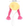 Soft Pet Miniature Hat with Long Braids For Guinea Pigs Hamsters Photo Props Costume Accessories For Cockatiels Parrots