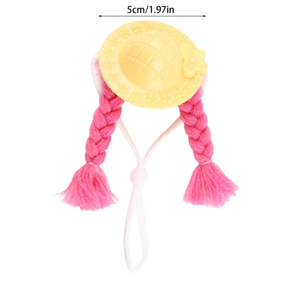 Soft Pet Miniature Hat with Long Braids For Guinea Pigs Hamsters Photo Props Costume Accessories For Cockatiels Parrots