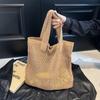 Small and Versatile Knitted Bag, Simple Woven Bag, Mesh Hollowed Out Women's Shoulder Bag, Tote Handbag