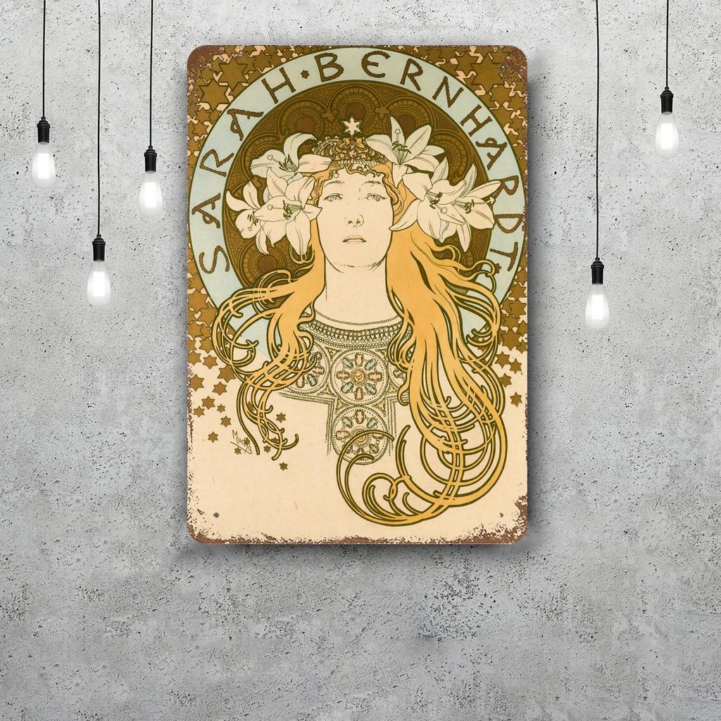 Art Nouveau Classic Poster Rusty Metal Plaque Retro Decorative Plate Bar Man Cave Garage Club Metal Sign Wall Decoration